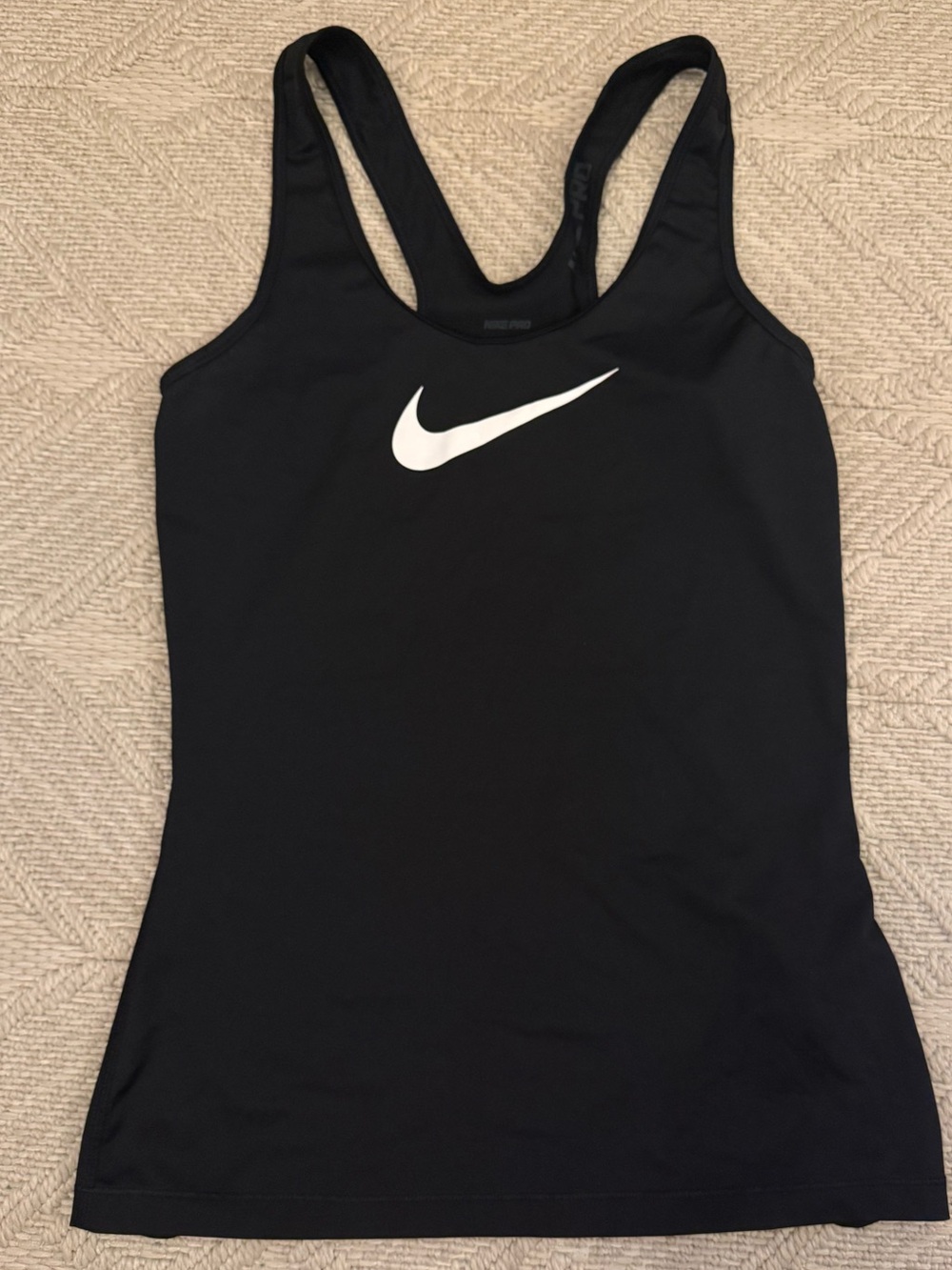 Nike Black Tank Top with White Swoosh
